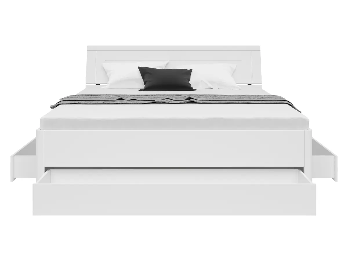 Cama Saturn 180x200 con 3 cajones blanca