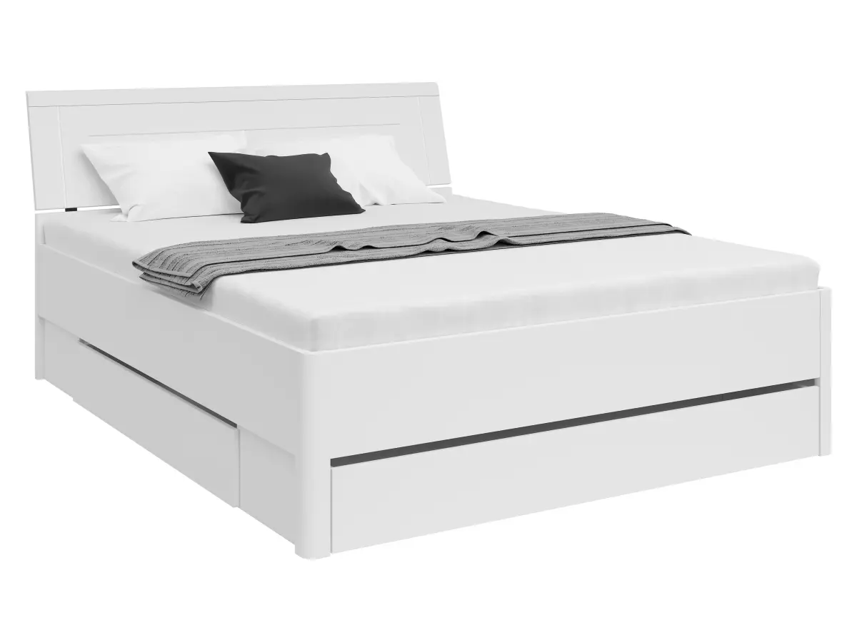 Кровать Saturn 160x200 с 3 ящиками белая