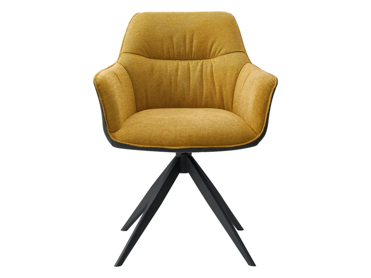 Silla tapizada Akita giratoria amarillo-negro