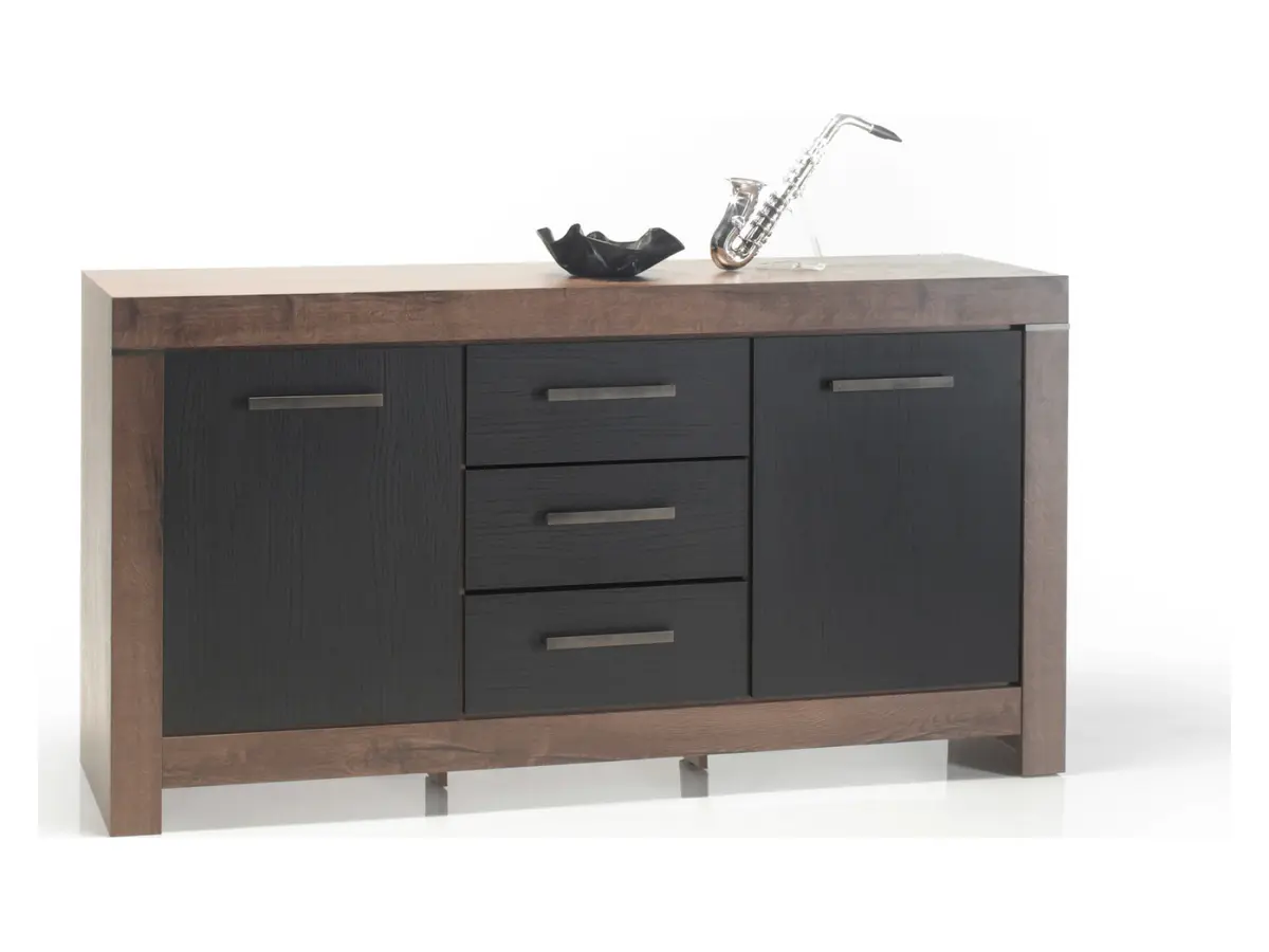 Комод Balin 160 см з 2 дверцятами та 3 шухлядами дуб монастирський/дуб чорний