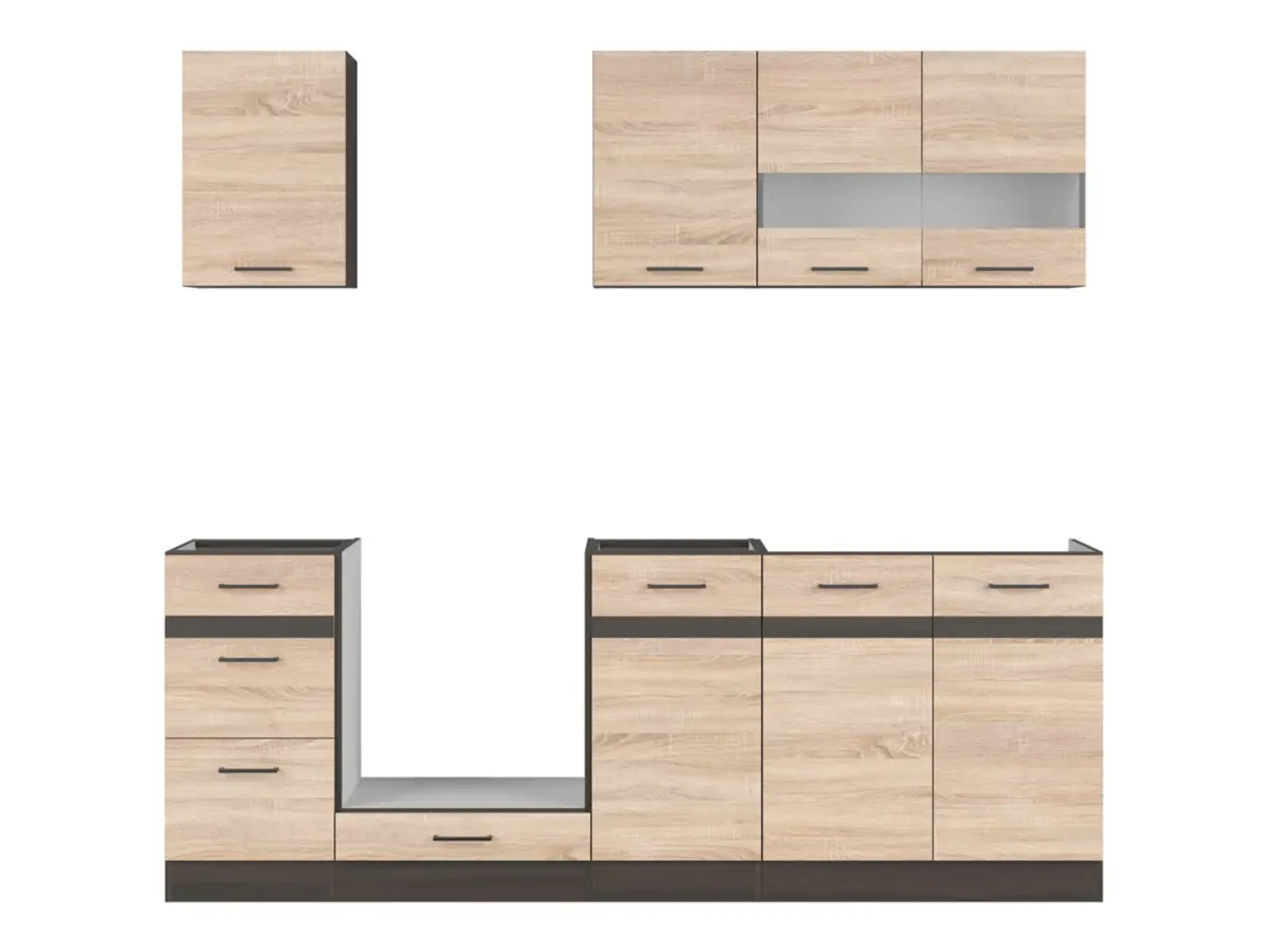 Кухонний комплект Junona Line 220 см дуб сонома