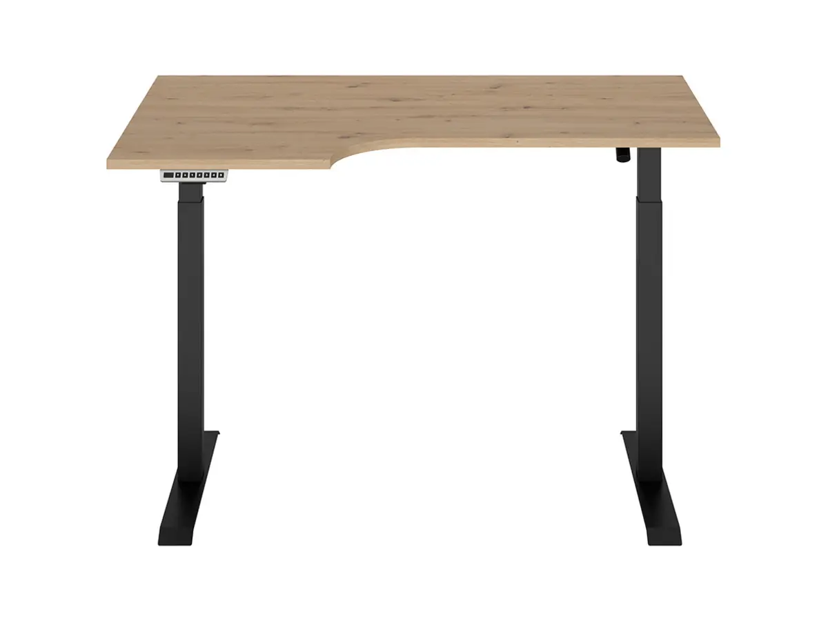 Escritorio de esquina con regulación eléctrica Space Office 140 cm izquierdo roble artisan