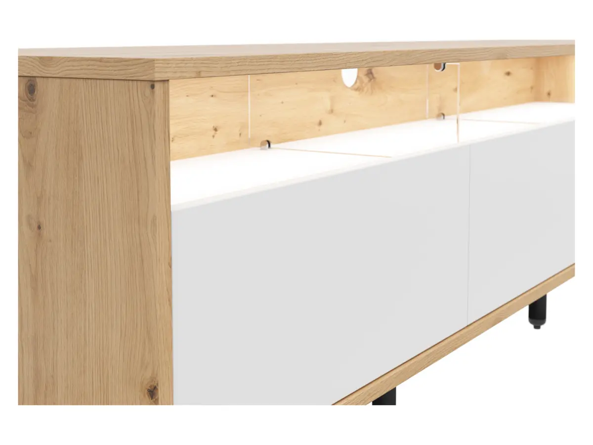 Mueble TV Gap 190 cm con 3 cajones roble artisan/blanco