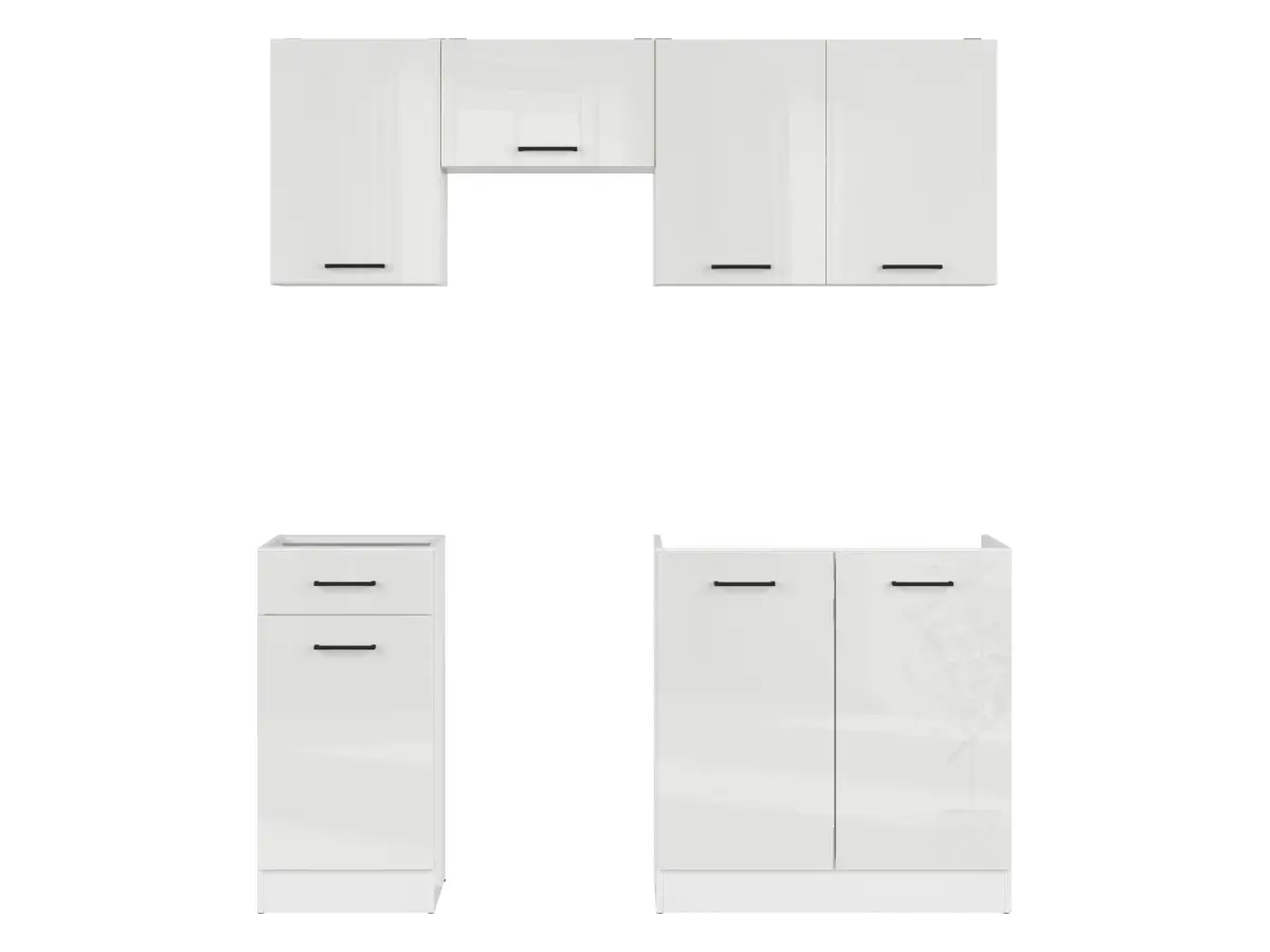 Conjunto de cocina Junona Line 170 cm brillo tiza sin encimera