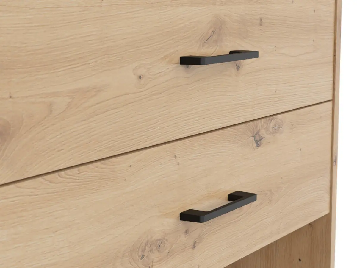 Estantería Space Office 80 cm con 2 cajones y 2 estantes roble artisan