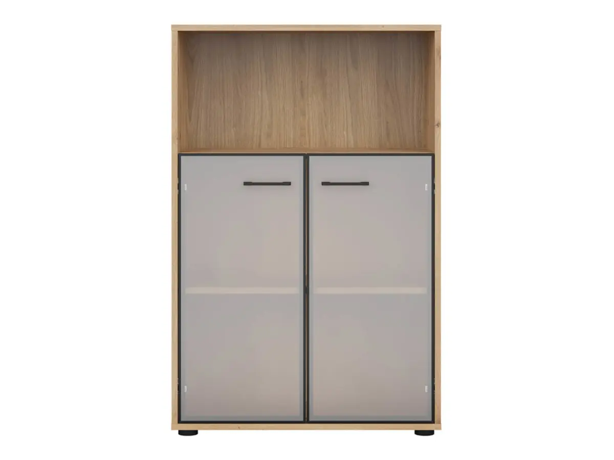 Estantería Space Office 80 cm con 2 puertas y estante roble artisan