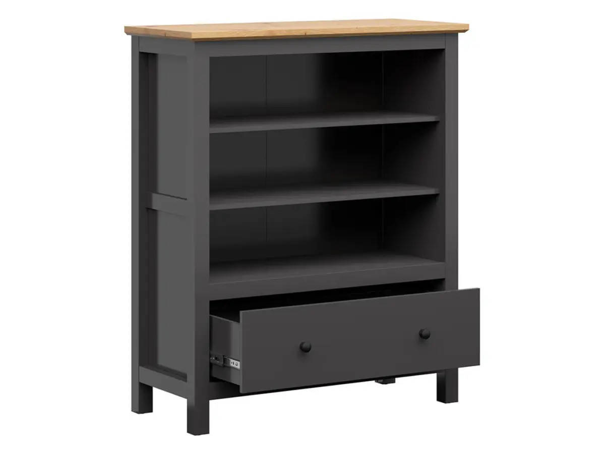 Estantería Hesen 101 cm con cajón y 3 estantes grafito