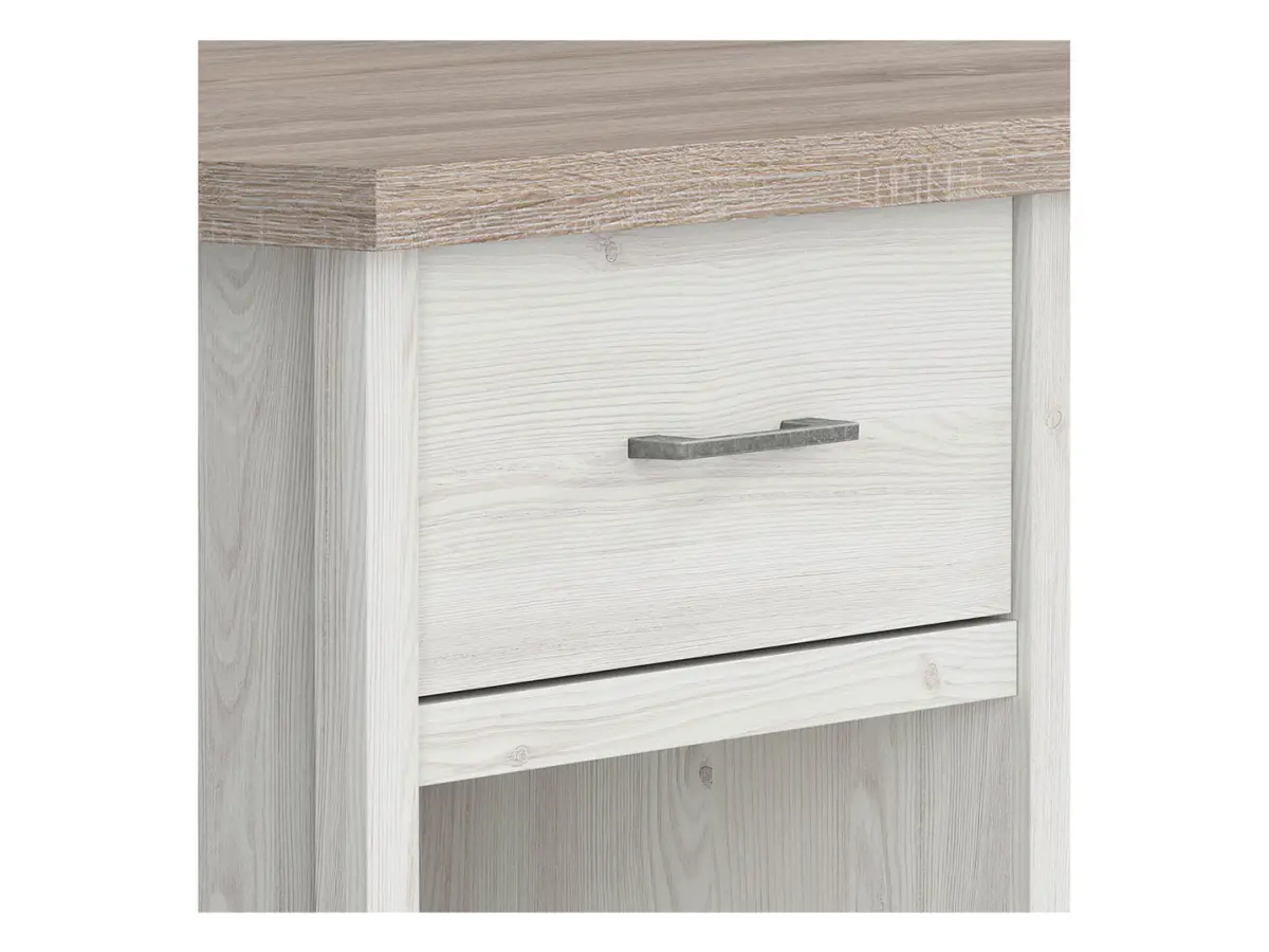 Escritorio Luca Juzi 141 cm con cajón y estantes alerce sibiu claro