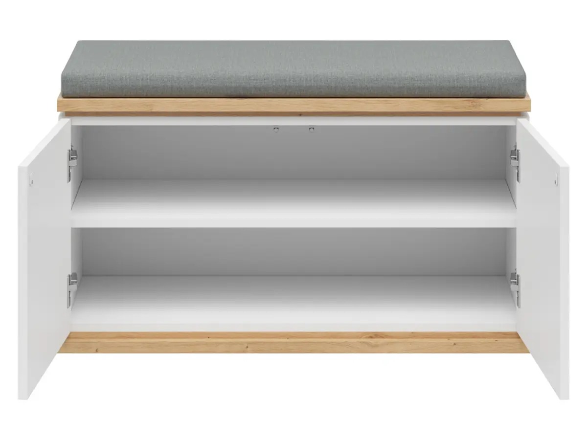 Zapatero Yamael 85 cm con asiento blanco