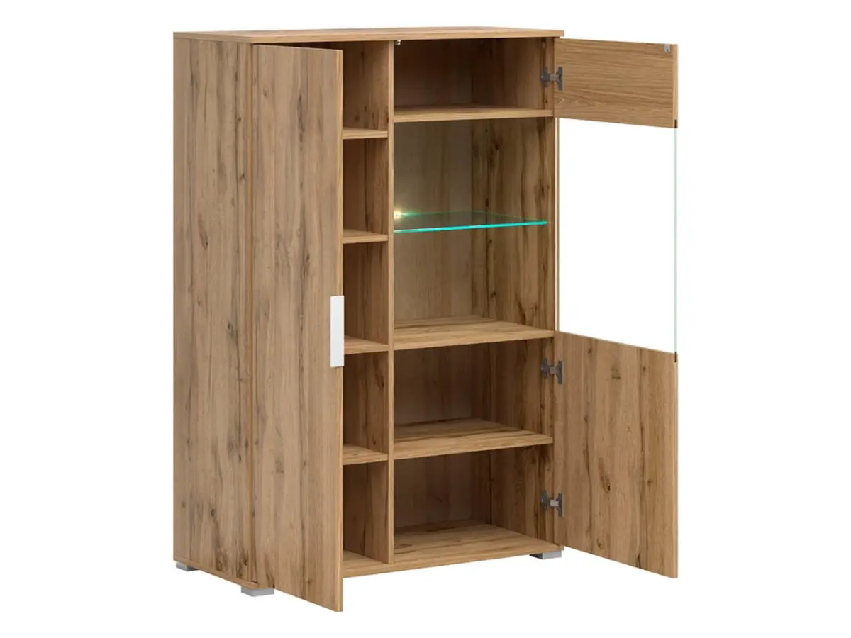 Vitrina Zele 90 cm con 2 puertas roble wotan