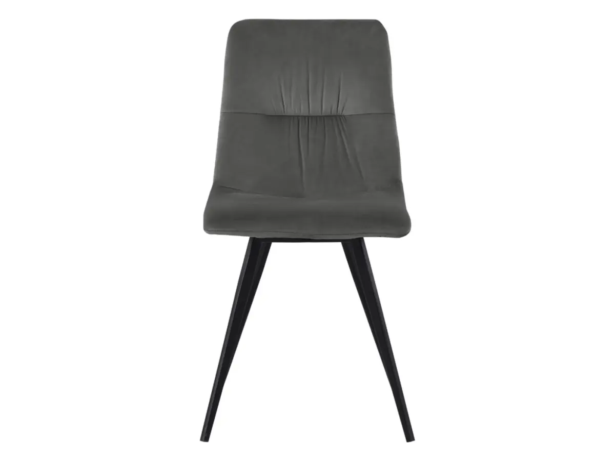 Silla tapizada Jamil de terciopelo gris