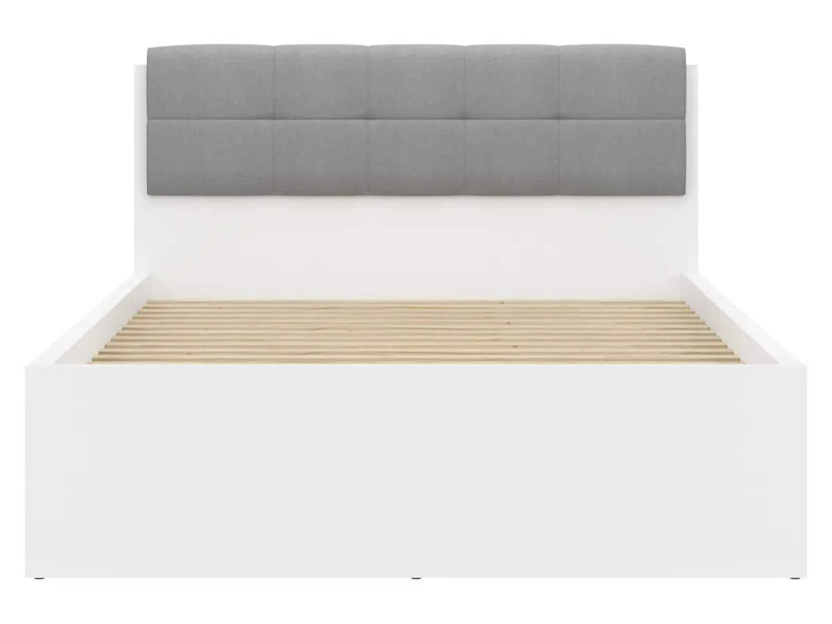 Funda tapizada para cama Tetrix 140 cm gris