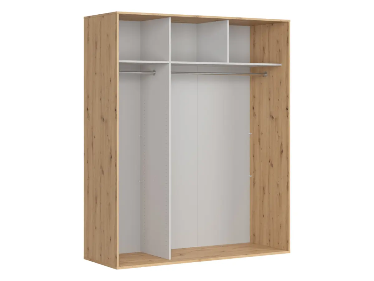 Armario de puertas correderas Flex 180 cm roble artisan/negro brillo