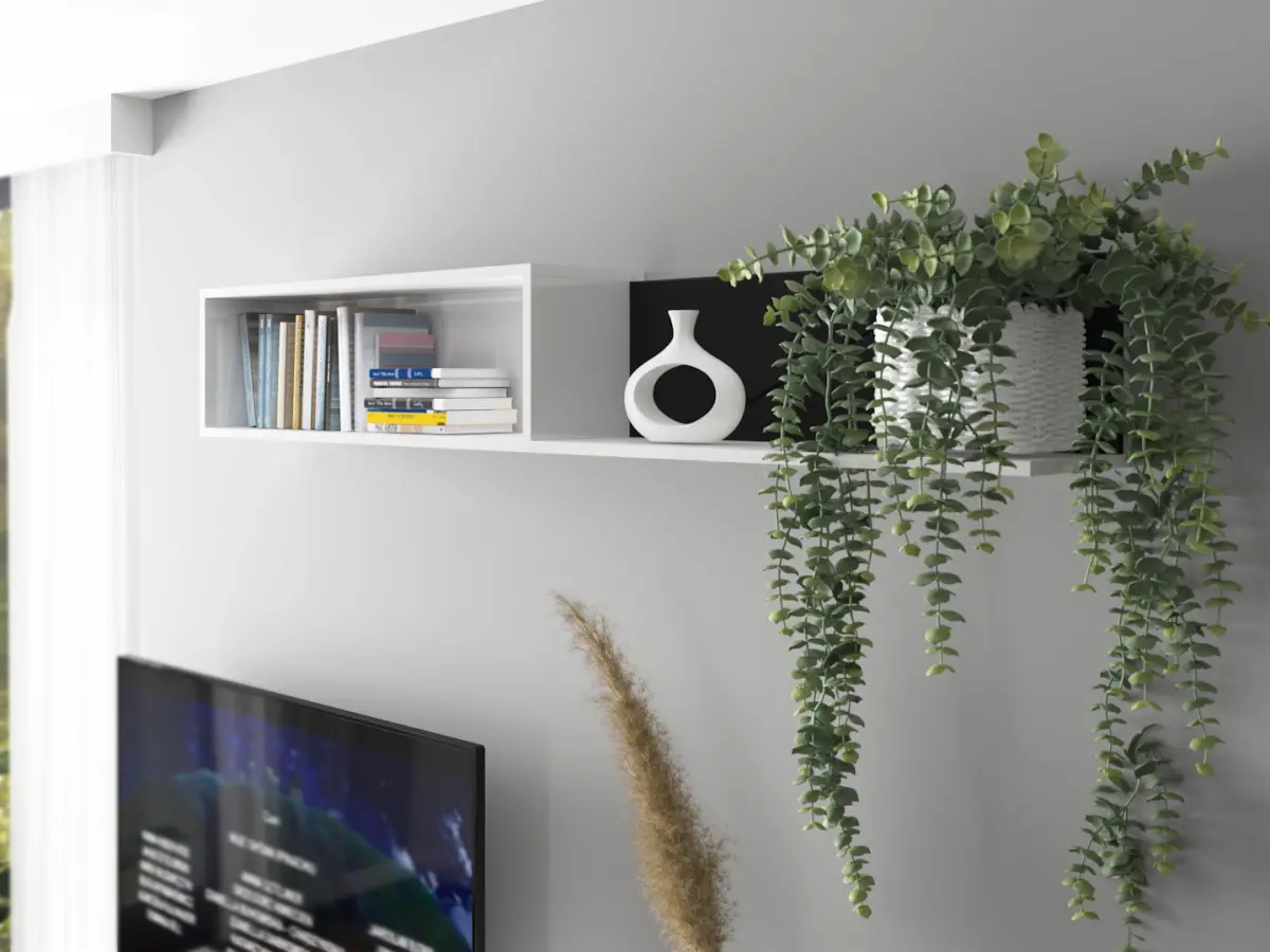 Estante de pared Forn 156 cm blanco brillo