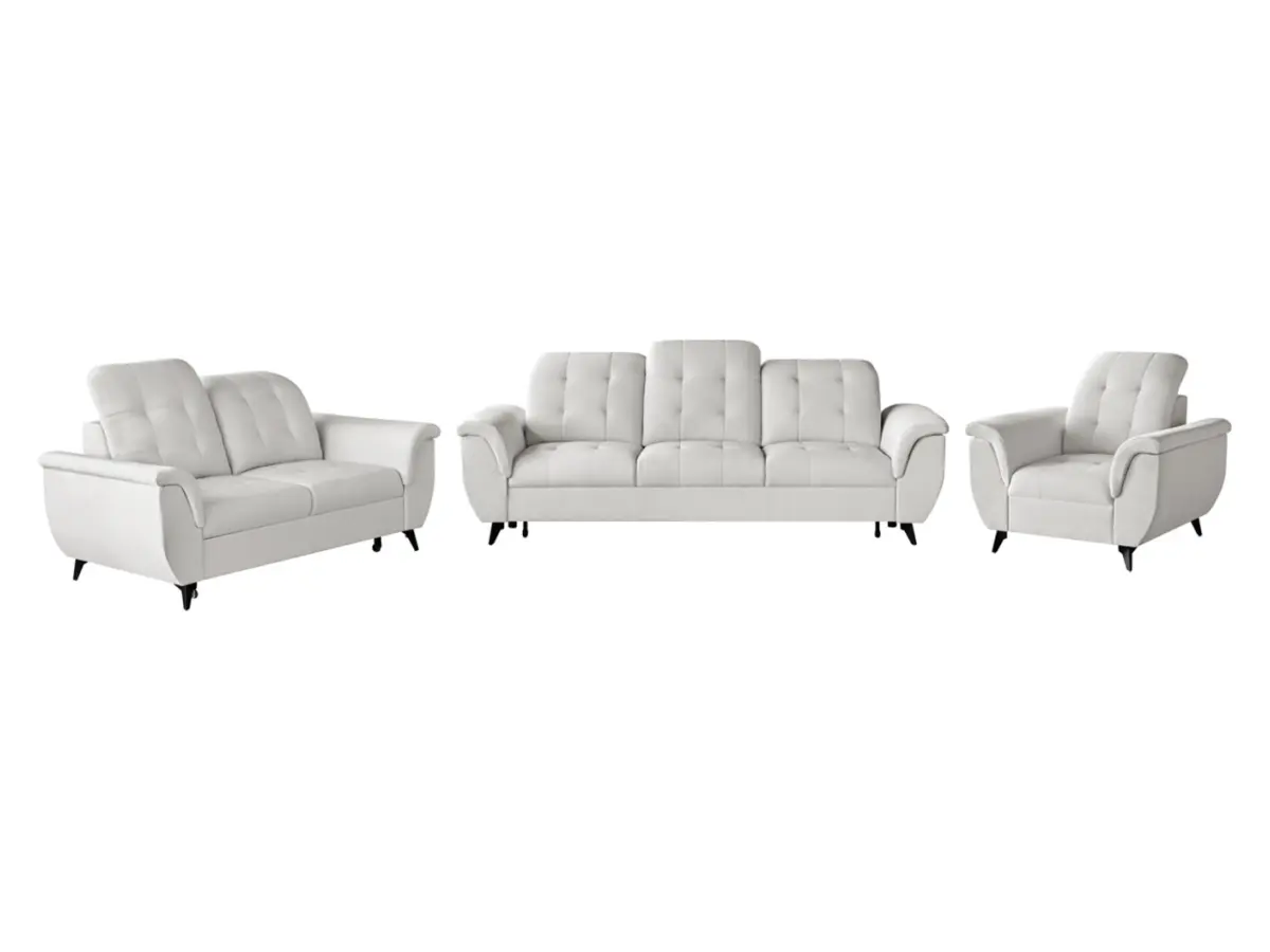 Two-seater sofa Doria with storage velvet cream