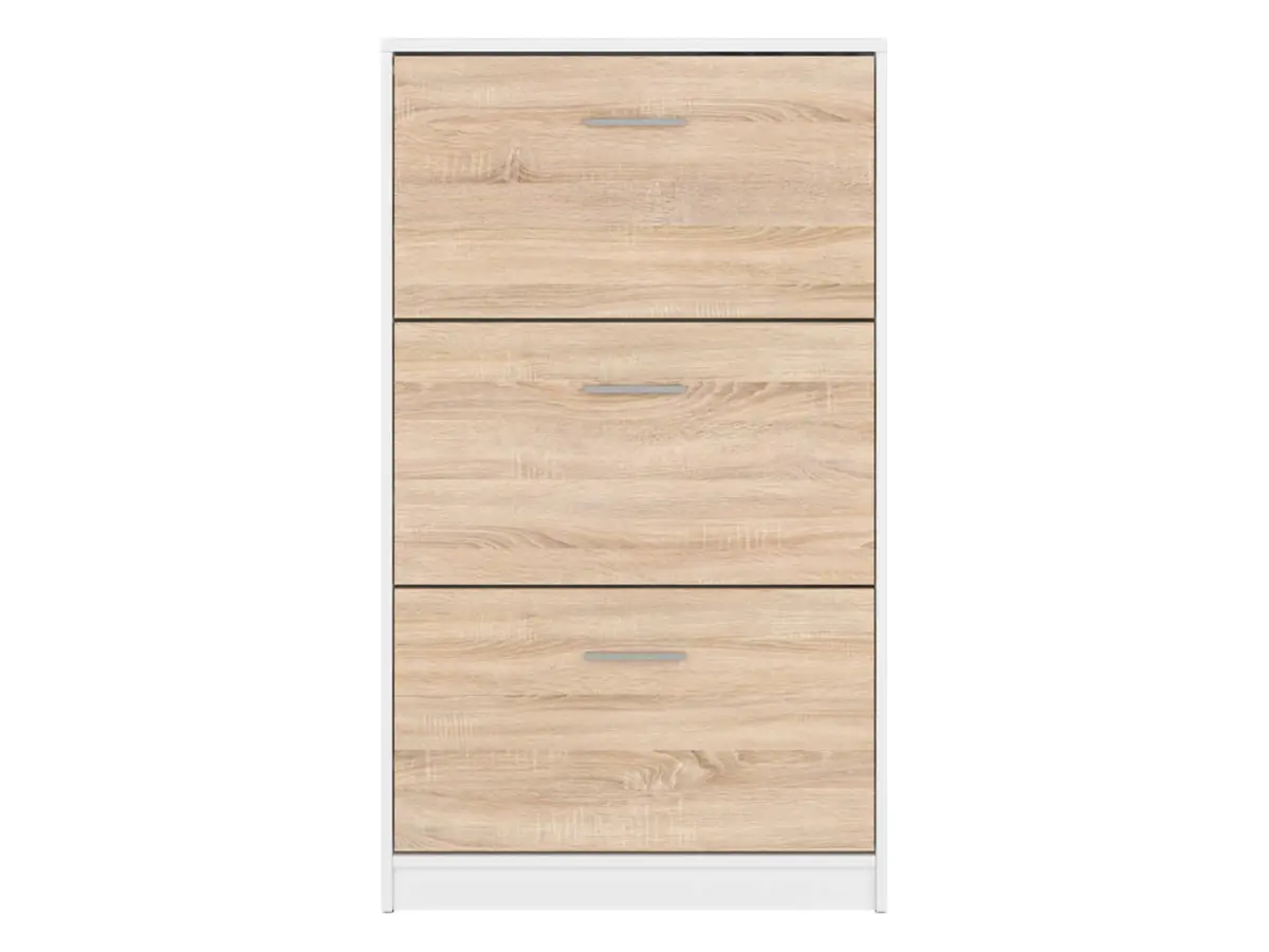 Zapatero Nepo Plus 70 cm con 3 puertas blanco/roble sonoma