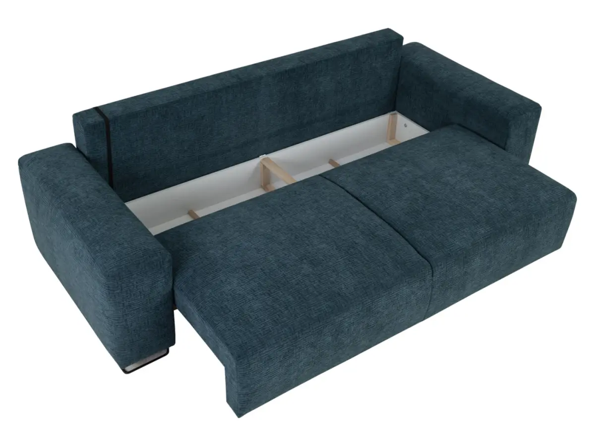 Sofá de tres plazas Kizo convertible turquesa