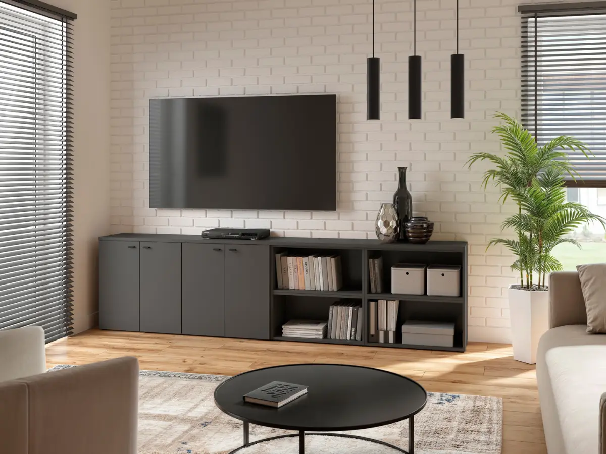 Armario System 64 con 2 puertas grafito