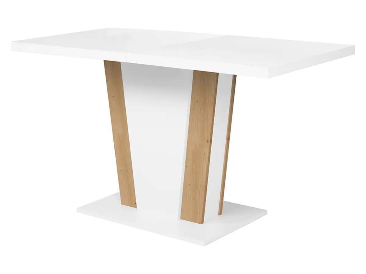 Mesa extensible Zalder 120/160x68 roble artisan/blanco