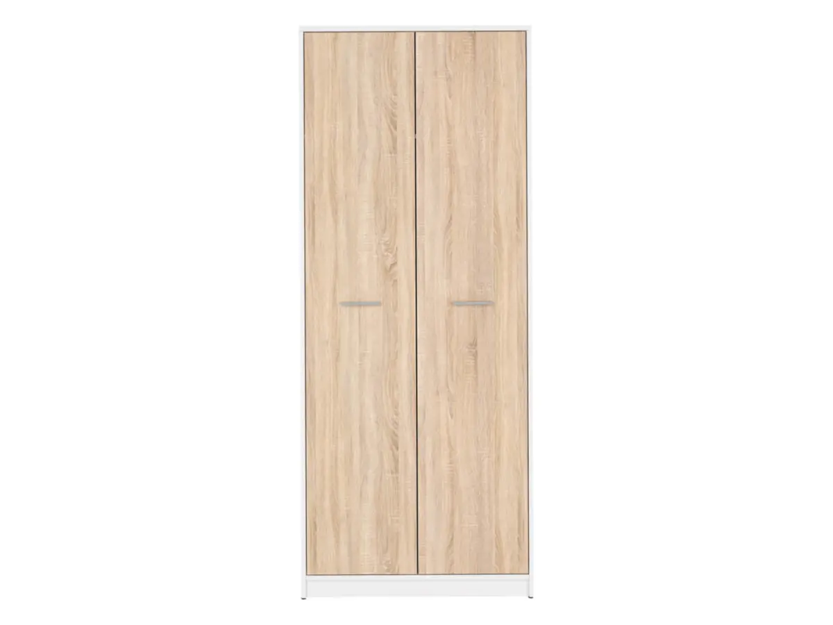 Armario de dos puertas Nepo Plus 80 cm blanco/roble sonoma