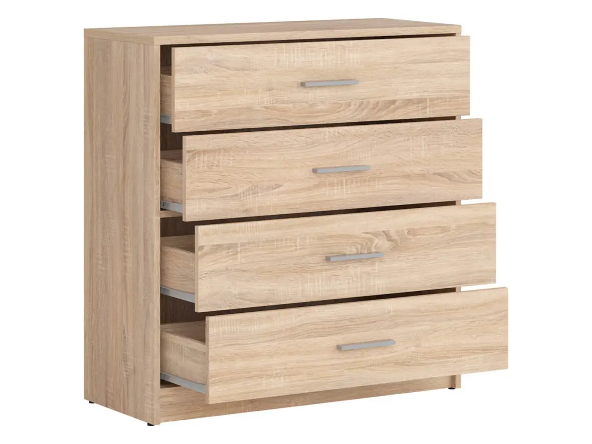 Cómoda Nepo Plus 80 cm con 4 cajones roble sonoma