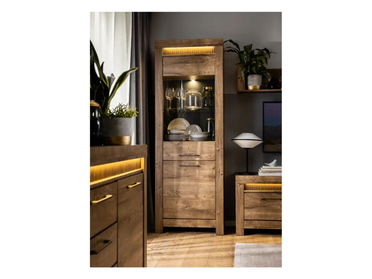 Vitrina Torin 71 cm con 2 puertas roble ribbeck marrón