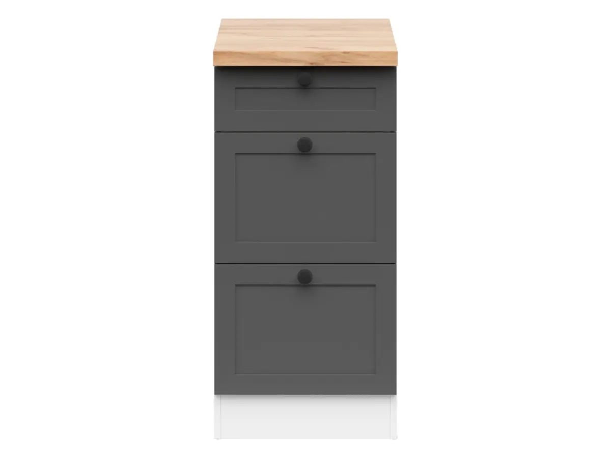 Mueble de cocina inferior Junona Line 40 cm con cajones grafito con encimera