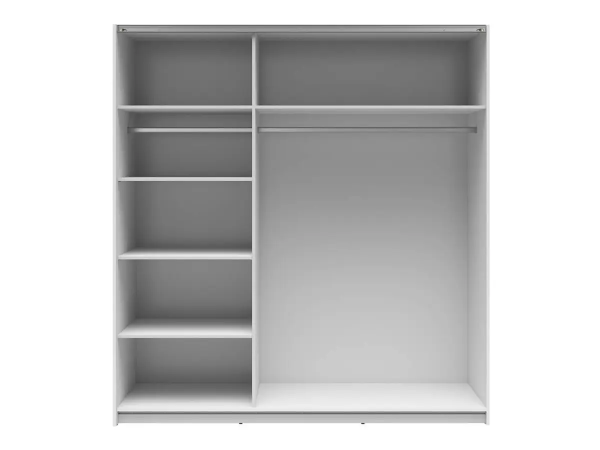 Armario de puertas correderas Tetrix 183 cm con espejo blanco brillo