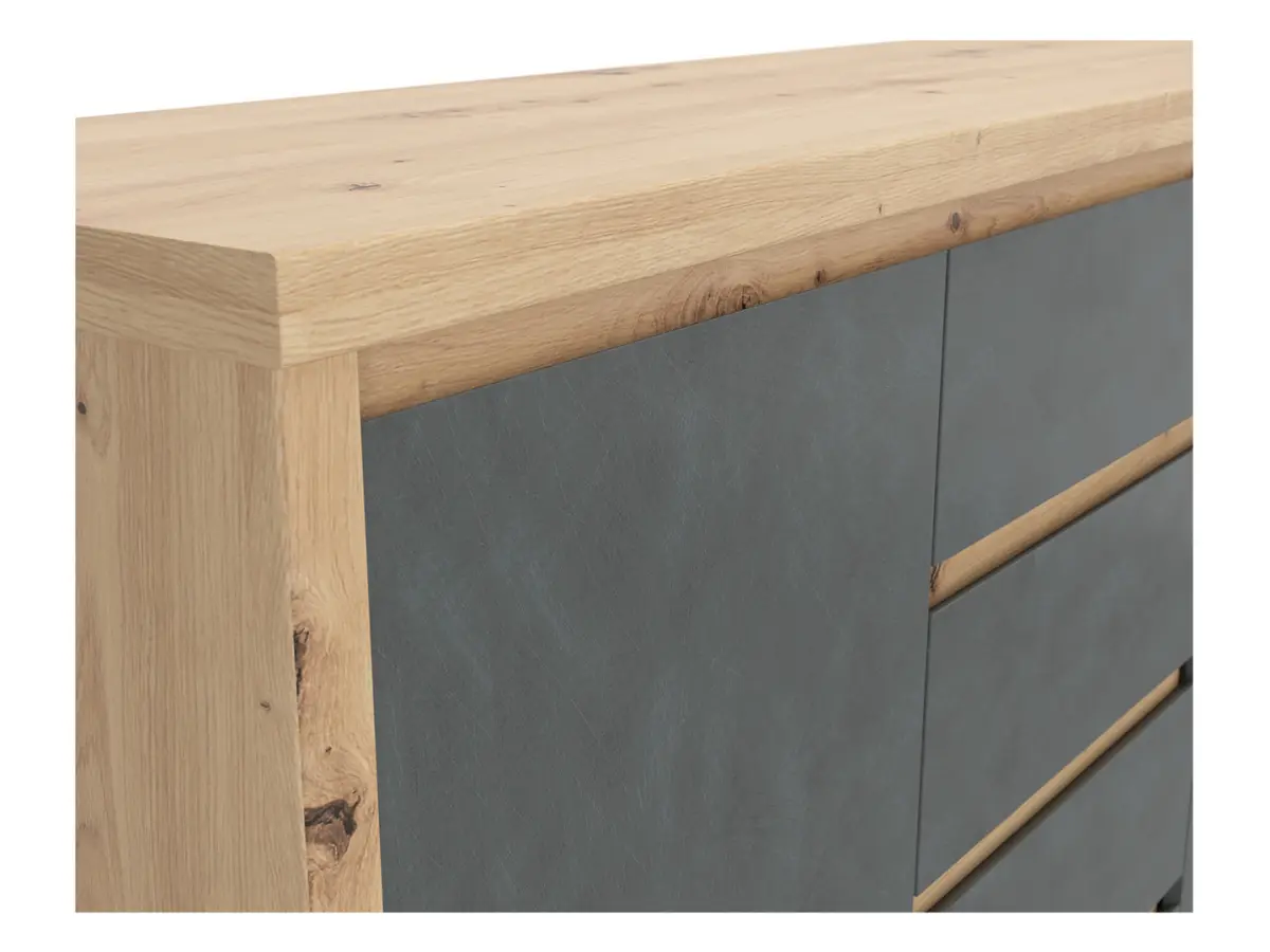 Cómoda Larios 143 cm con 2 puertas y 4 cajones roble artisan/matera