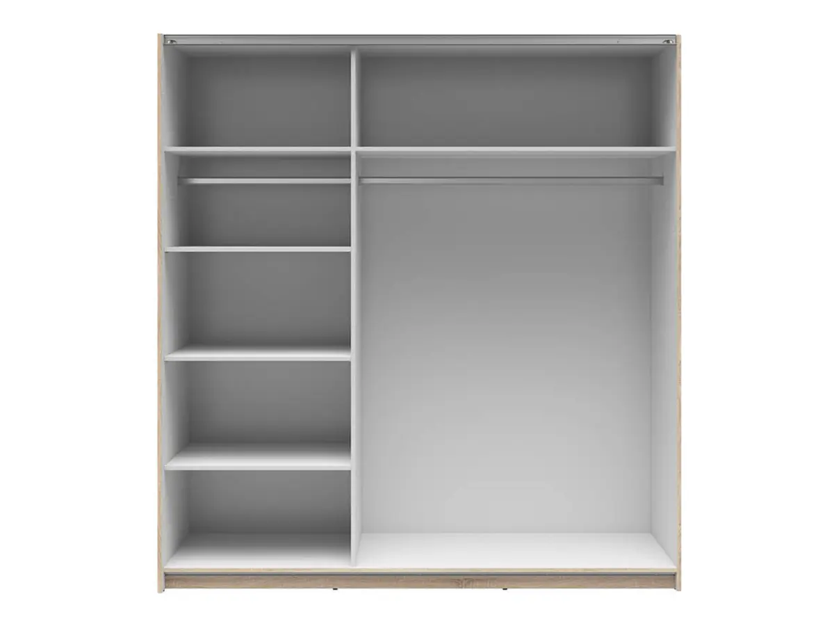 Armario de puertas correderas Tetrix 183 cm con espejo roble sonoma