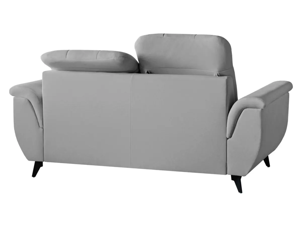 Sofá de dos plazas Doria con arcón de terciopelo gris