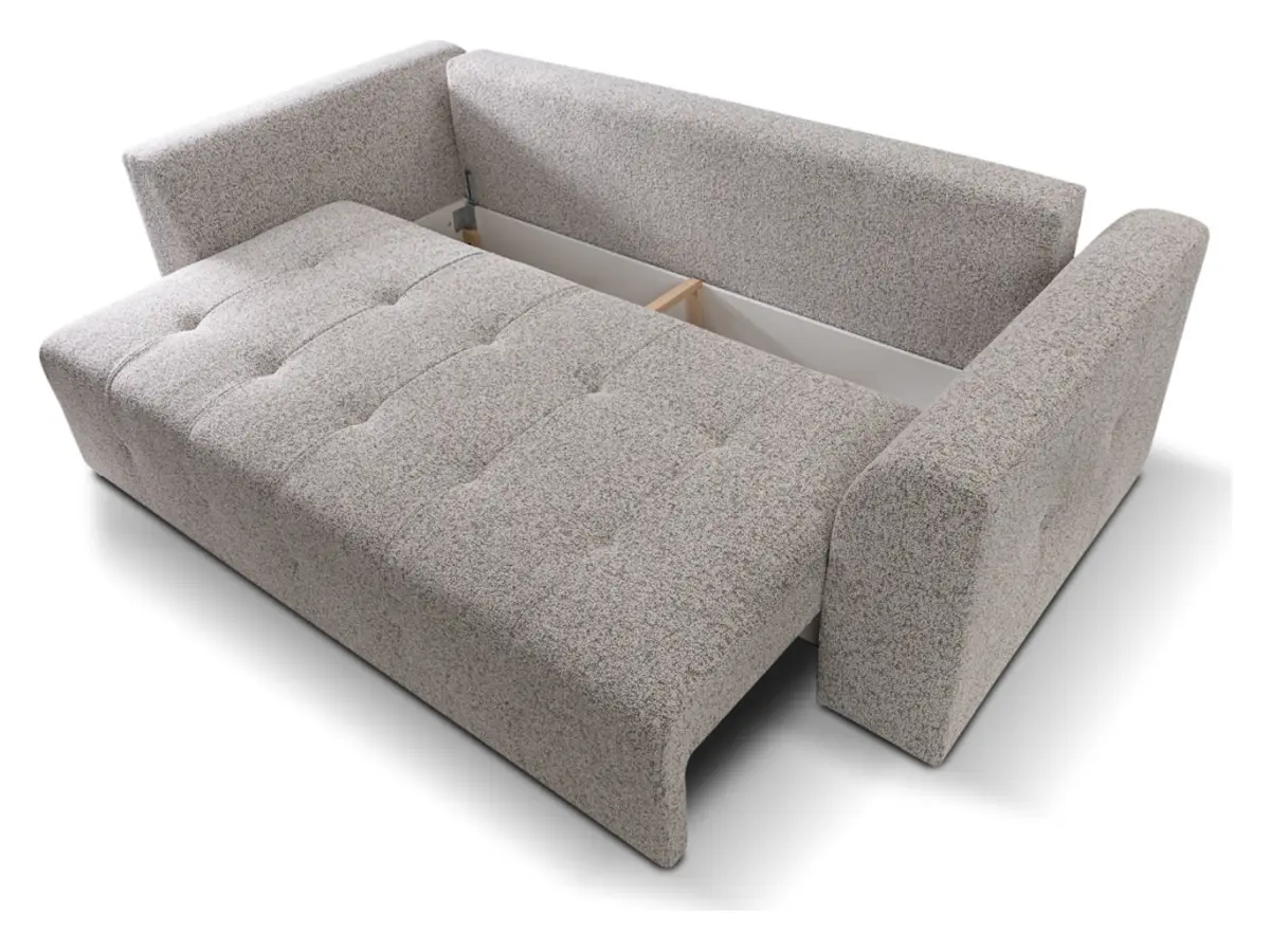 Sofá de tres plazas Royal IV convertible con arcón tejido trenzado beige