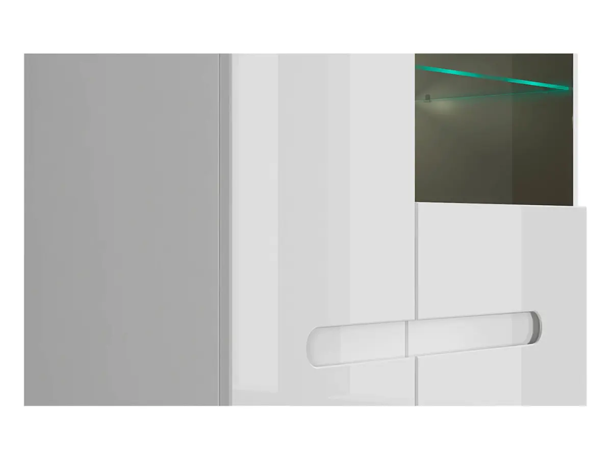 Vitrina Azteca Trio 90 cm con 2 puertas blanco brillo