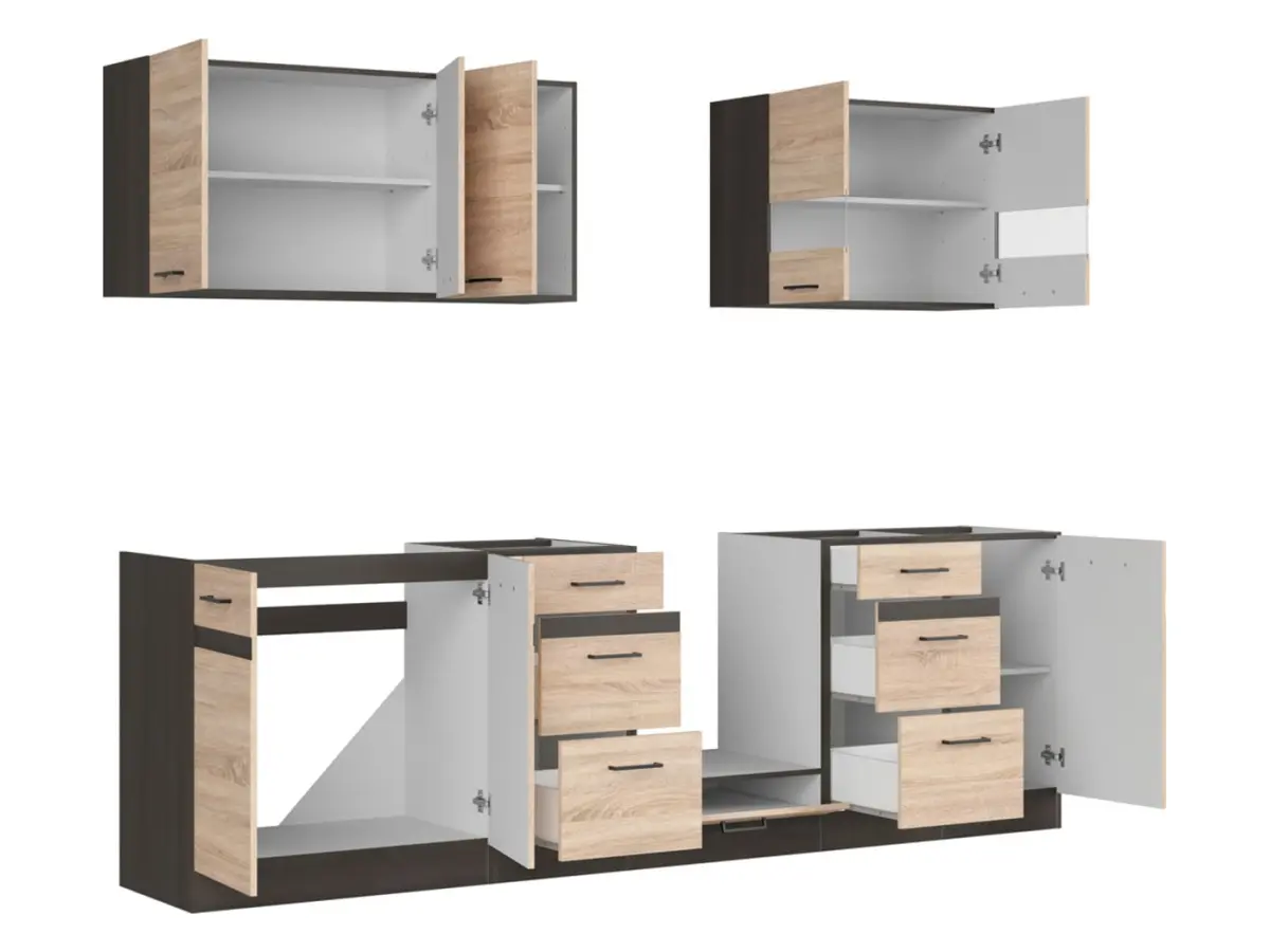 Zestaw kuchenny Junona Line 260 cm dąb sonoma