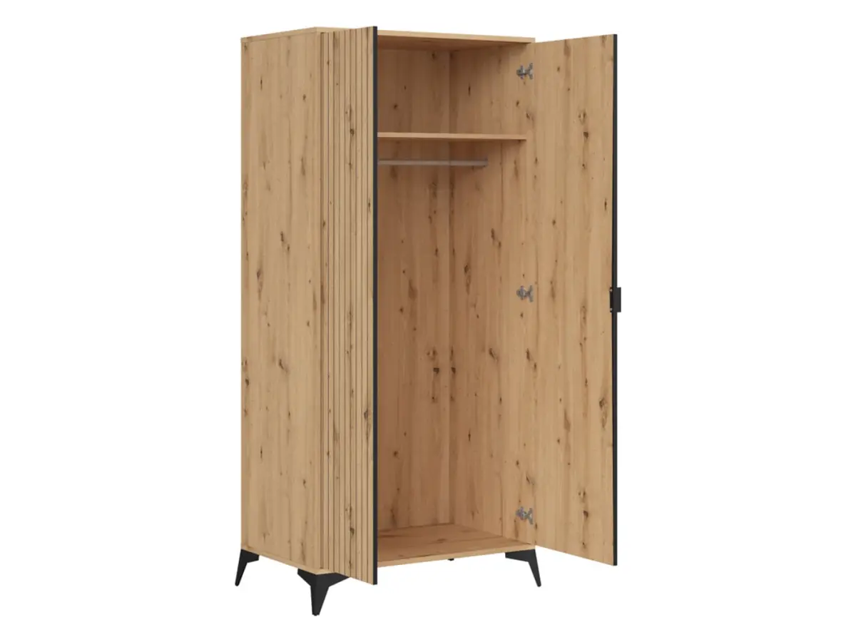 Armario de dos puertas Lamea 90 cm roble artisan