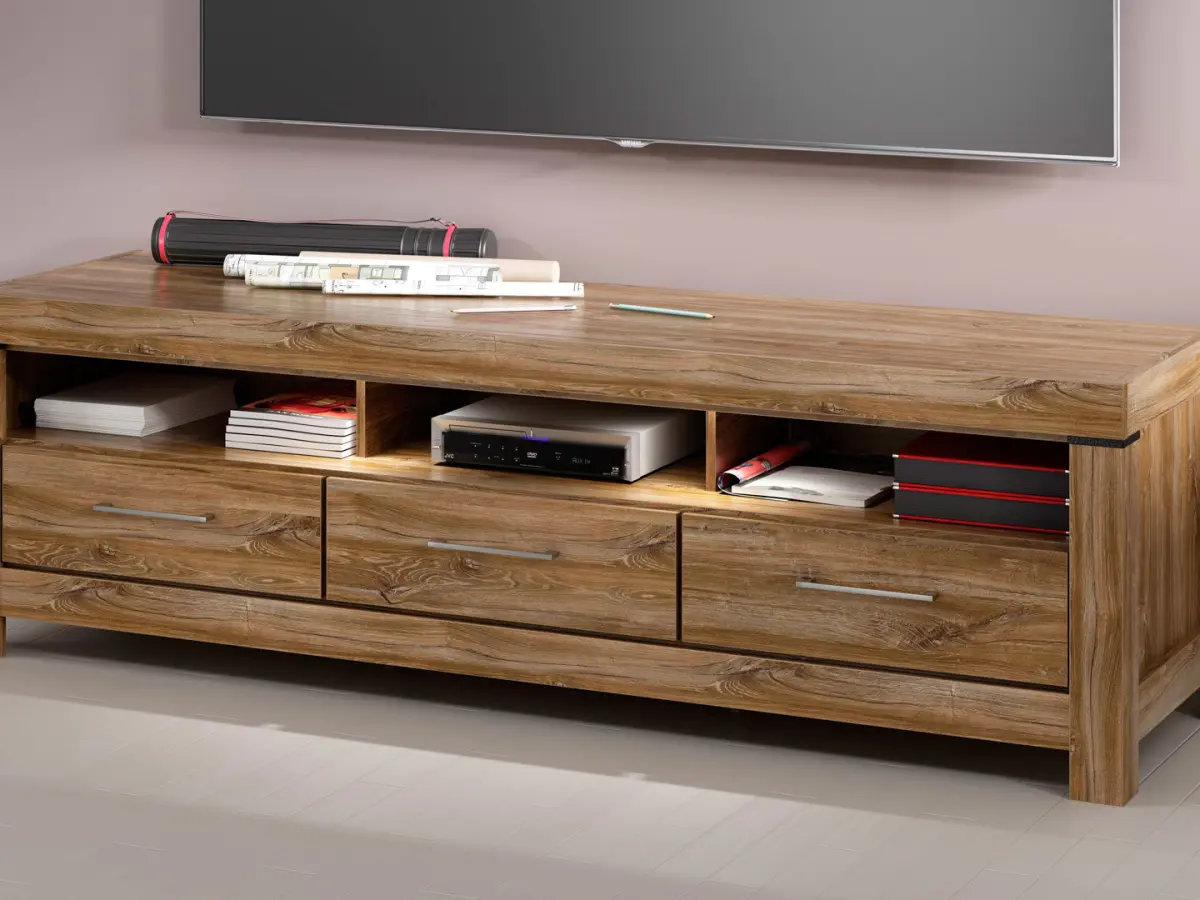 Тумба RTV Gent 200 см с 3 ящиками и полкой дуб стирлинг