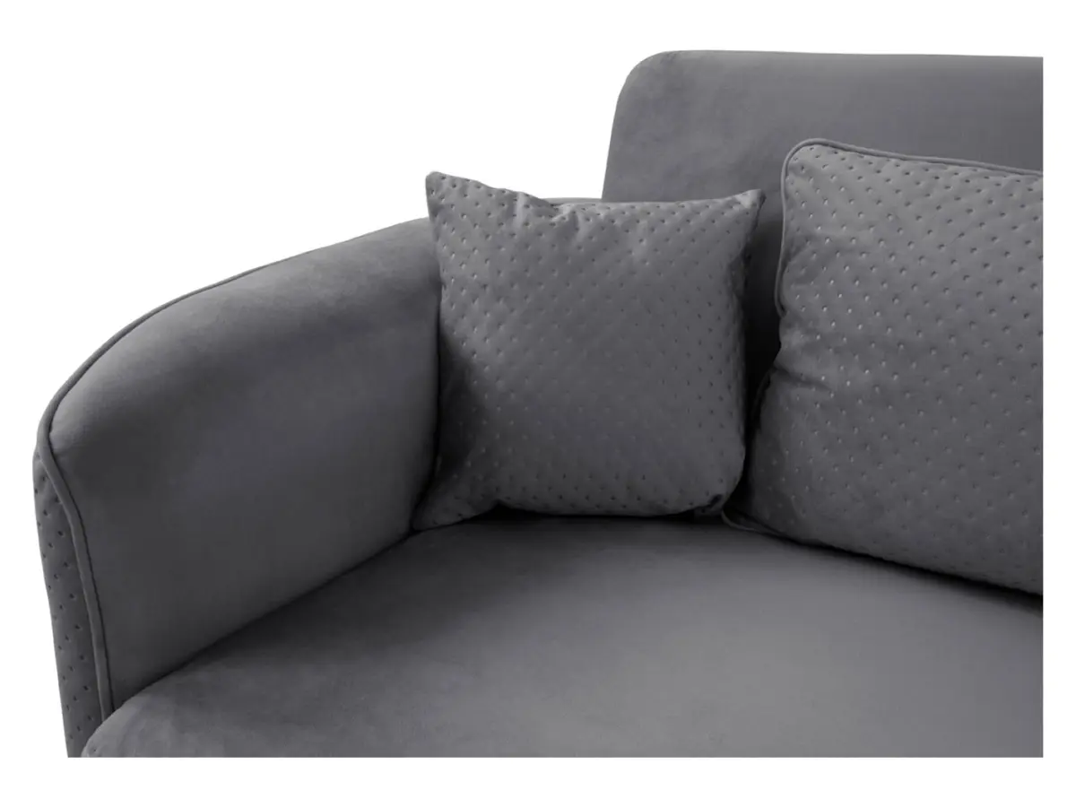 Sofá cama de tres plazas Akaro plegable con contenedor, terciopelo gris