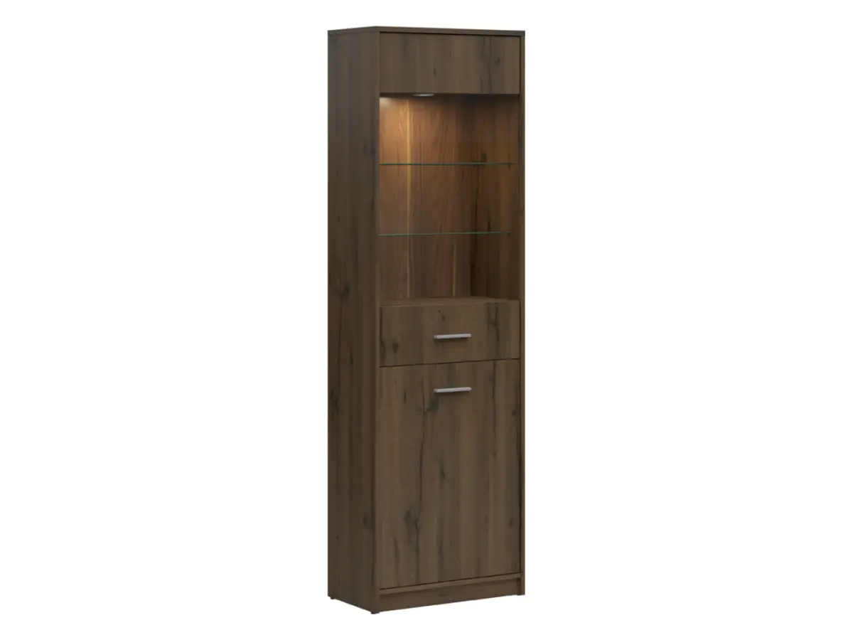 Vitrina Nepo Plus 60 cm con 2 puertas roble noble