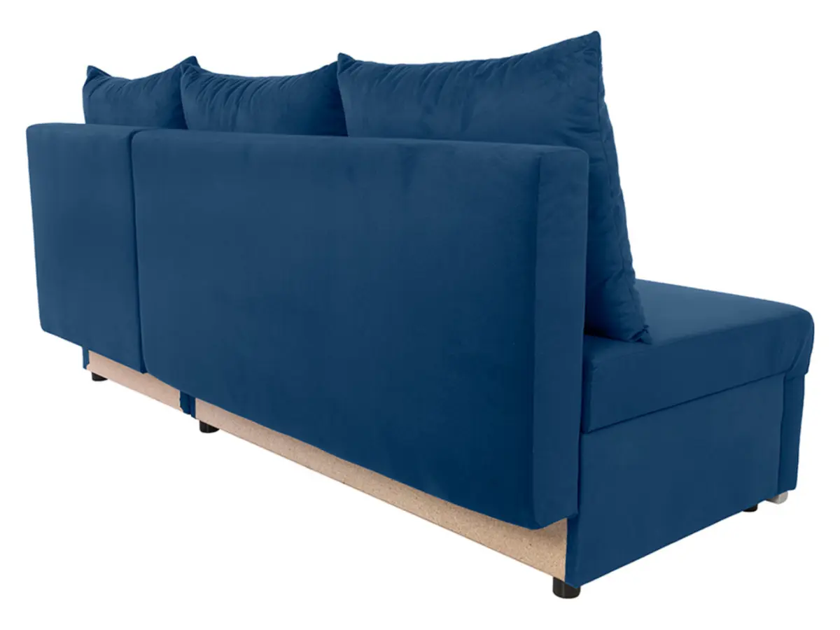 Sofá rinconera universal Laro convertible con arcón azul marino
