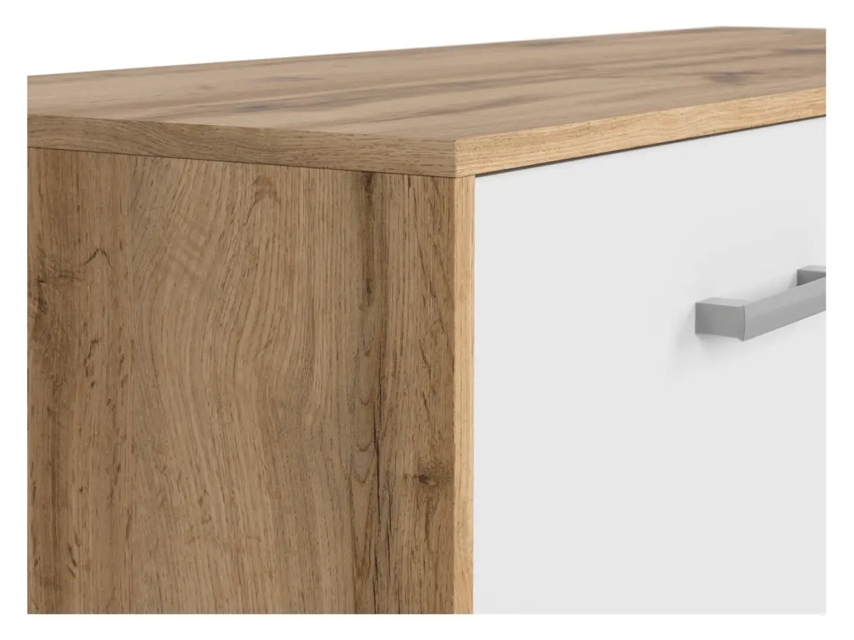 Mueble RTV Matos 118 cm con puertas y estante roble wotan/blanco