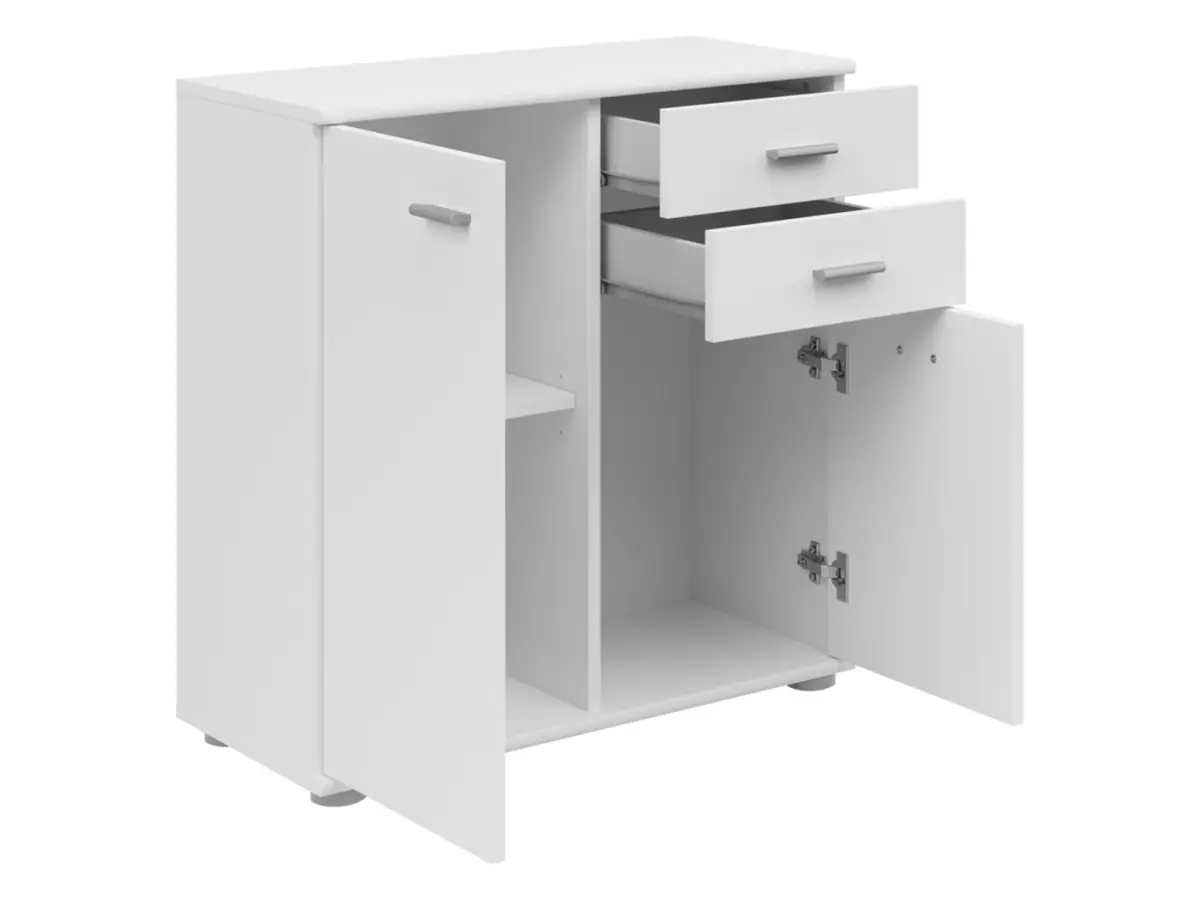 Cómoda Noeda 71 cm con 2 puertas y 2 cajones blanca