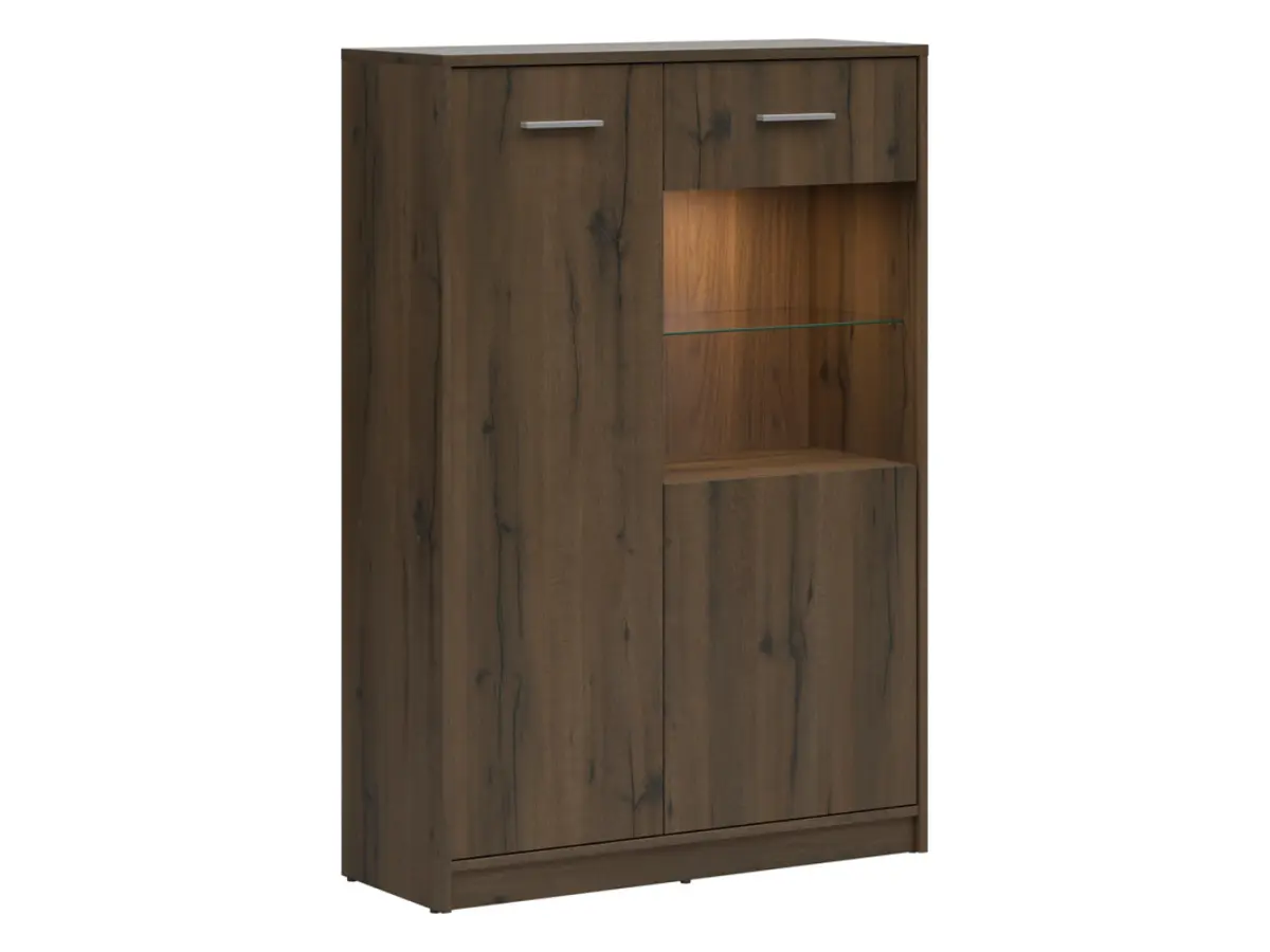 Vitrina Nepo Plus 90 cm con 2 puertas roble noble