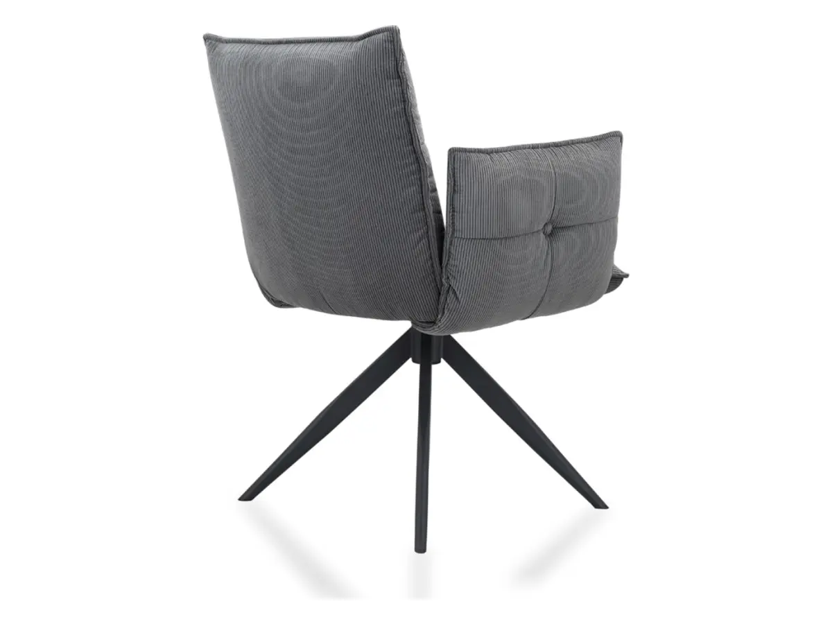 Silla tapizada Coco giratoria de pana antracita