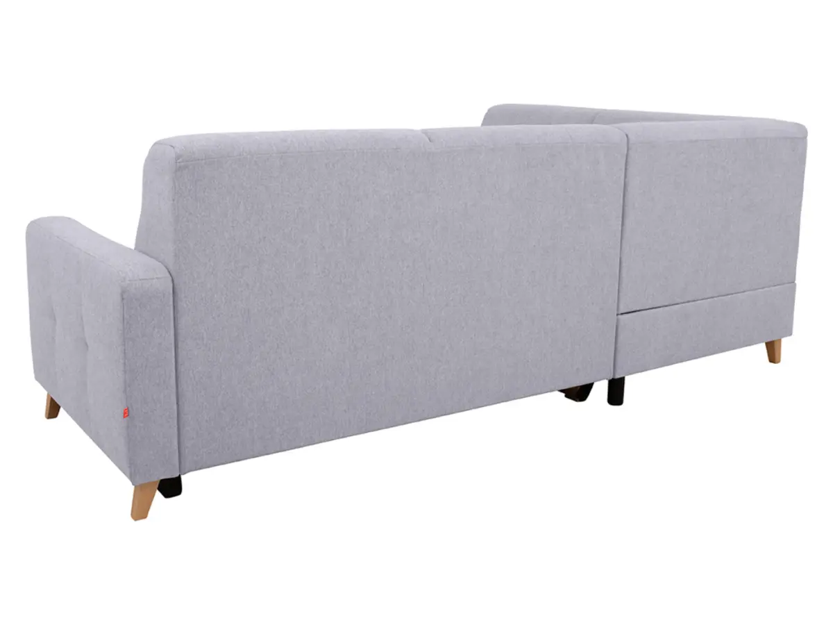 Sofá rinconera izquierdo Lars convertible con arcón gris