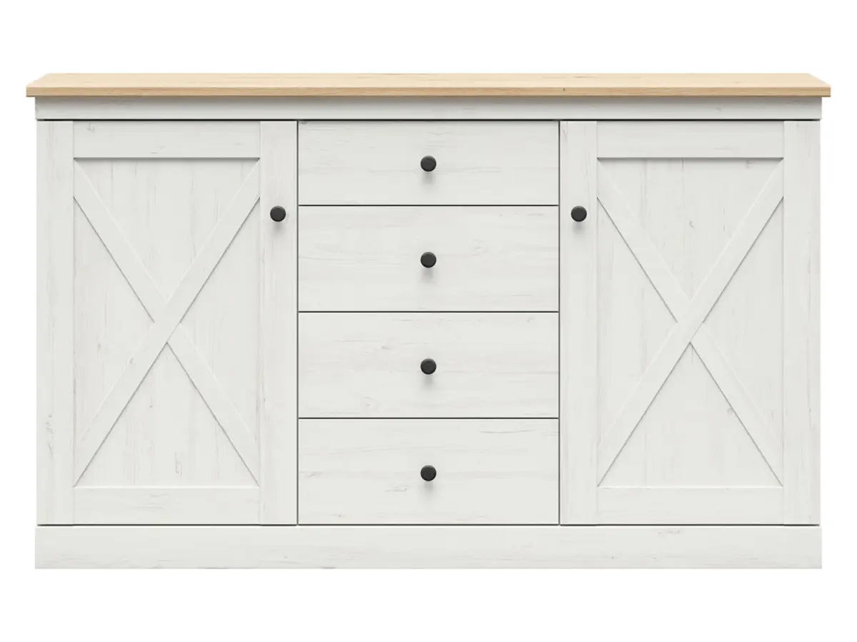 Cómoda Frija 153 cm con 2 puertas y 4 cajones pino andersen blanco