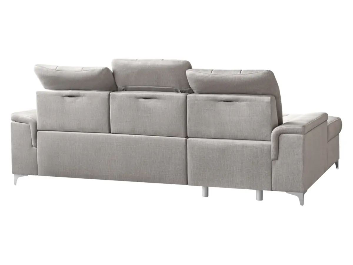 Sofá rinconero izquierdo Ariado convertible con contenedor de terciopelo beige