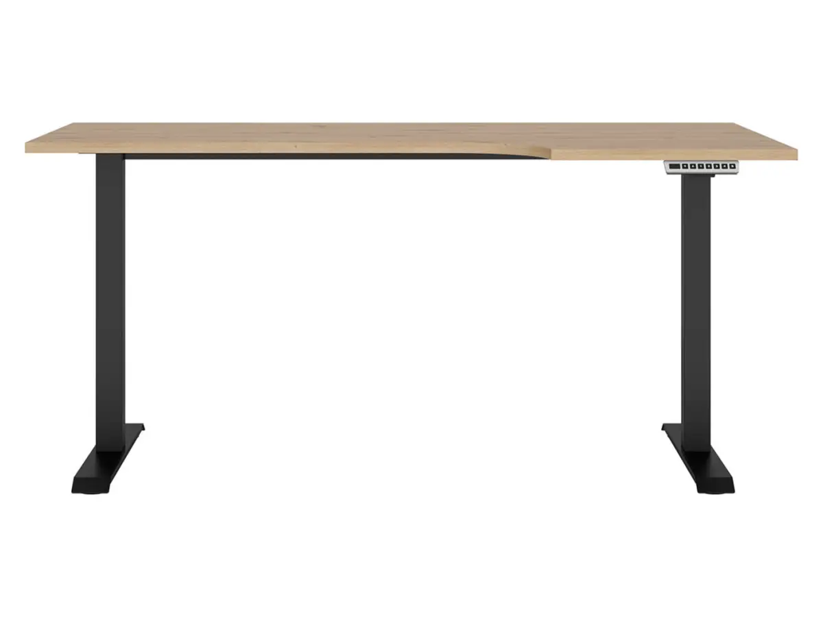 Escritorio de esquina con regulación eléctrica Space Office 160 cm derecho roble artisan