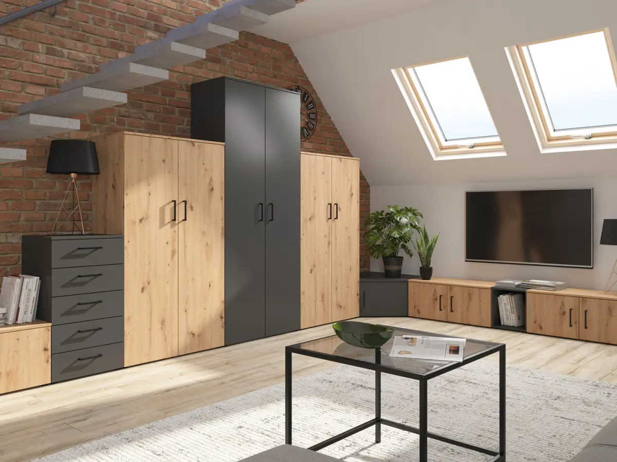 Cómoda MultiDo 80 cm con 2 puertas y 2 cajones atelier claro