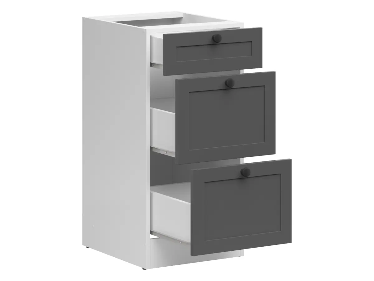 Armario de cocina bajo Junona Line 40 cm con cajones grafito