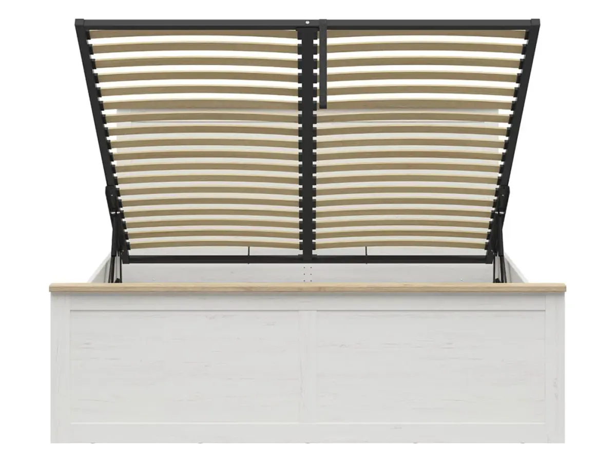 Cama Loksa B 180x200 con somier y arcón pino andersen blanco